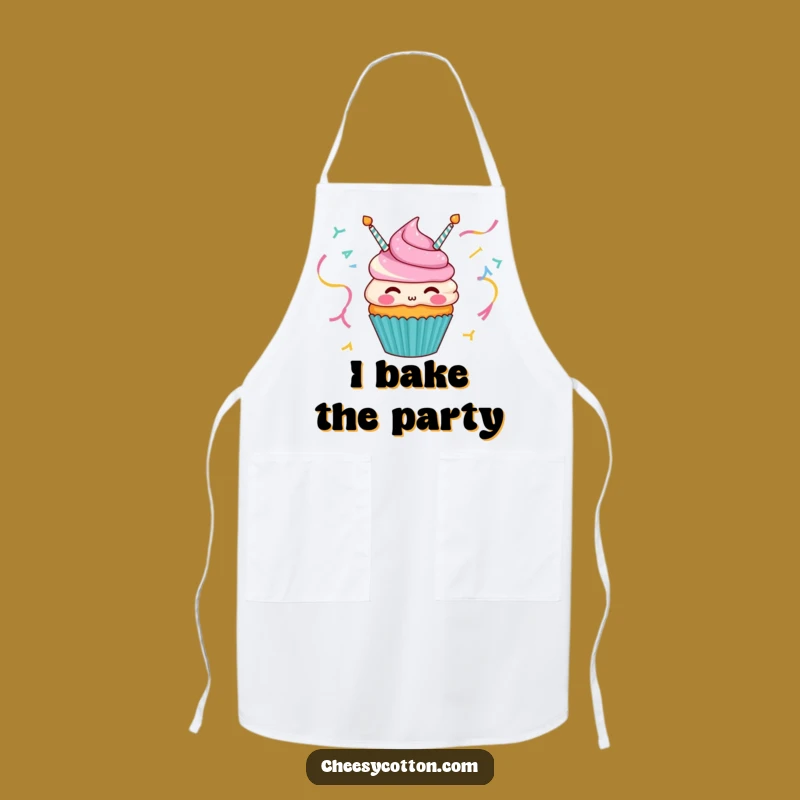 Funny Cupcake Streamer Apron - Cook with Joyful Style Gift!
