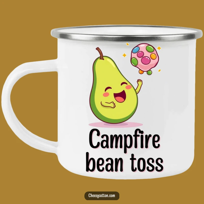 Funny Avocado Bean Bag Camping Mug - Your Playful Outdoor Companion!