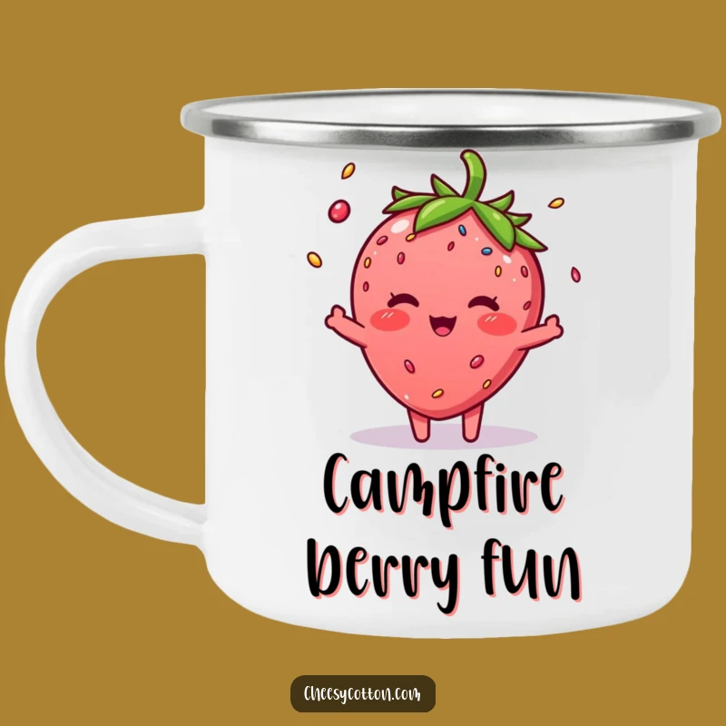 Funny Strawberry Sprinkle Camping Mug - Outdoor Fun & Funny Fruit Gift!