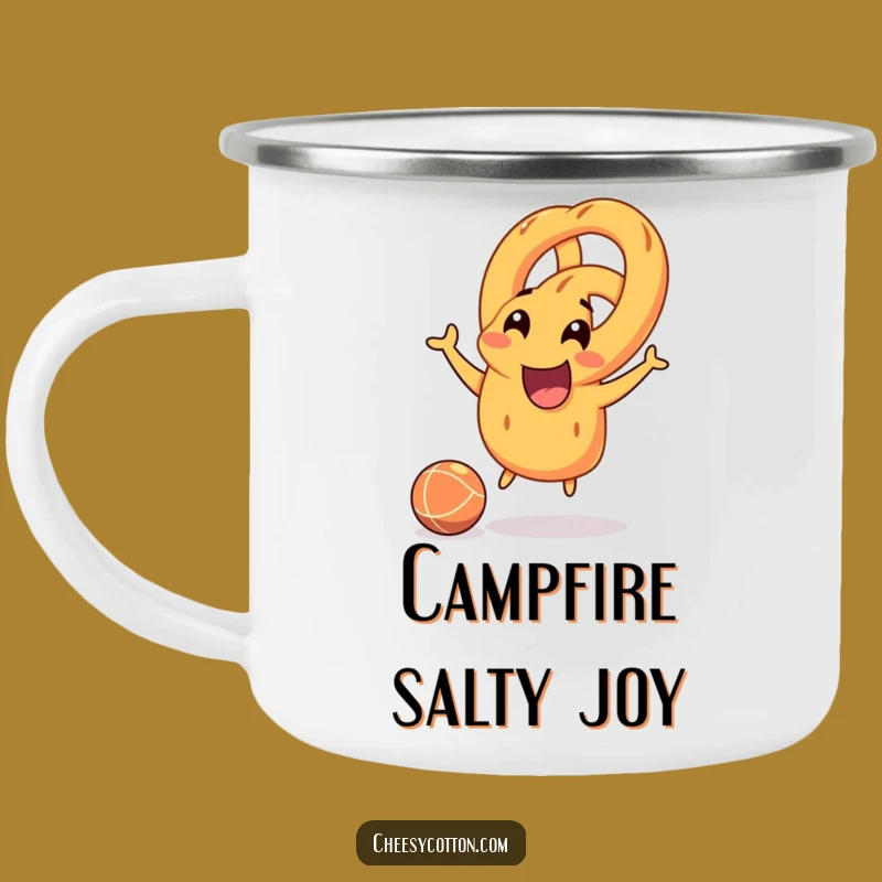 Funny Pretzel Camp Mug: Joyful Ball Bouncer