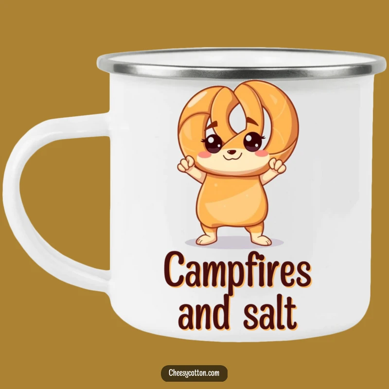 Funny Pretzel Pose Camping Mug: Your Confident Companion for Outdoor Adventures