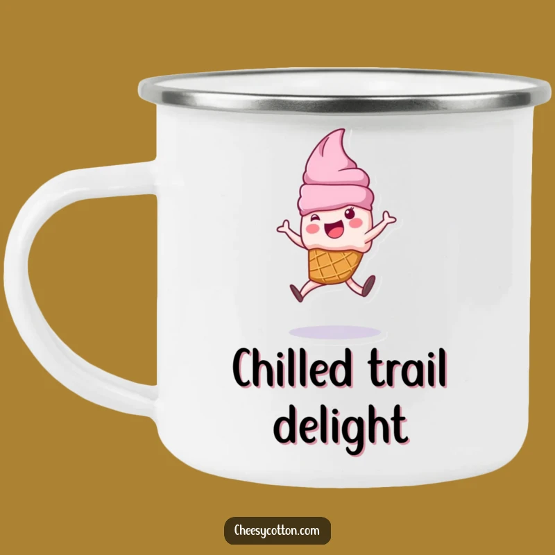 Funny Ice Cream Cartwheel Enamel Mug: Sweet Sips on the Go!
