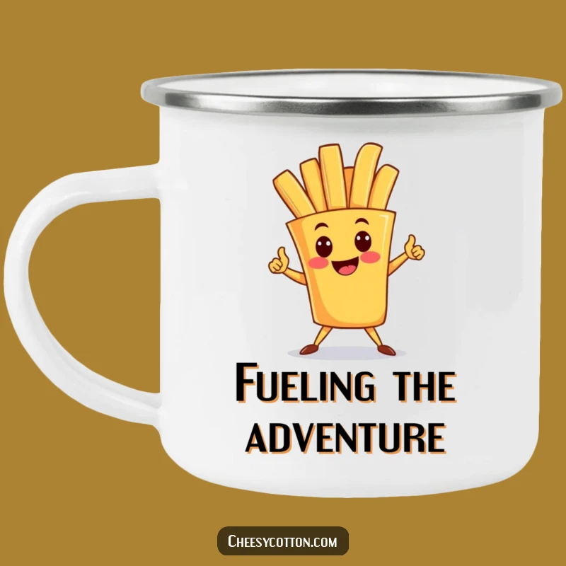 Funny French Fry Superhero Camping Mug: Heroic Drinkware for Outdoor Adventures