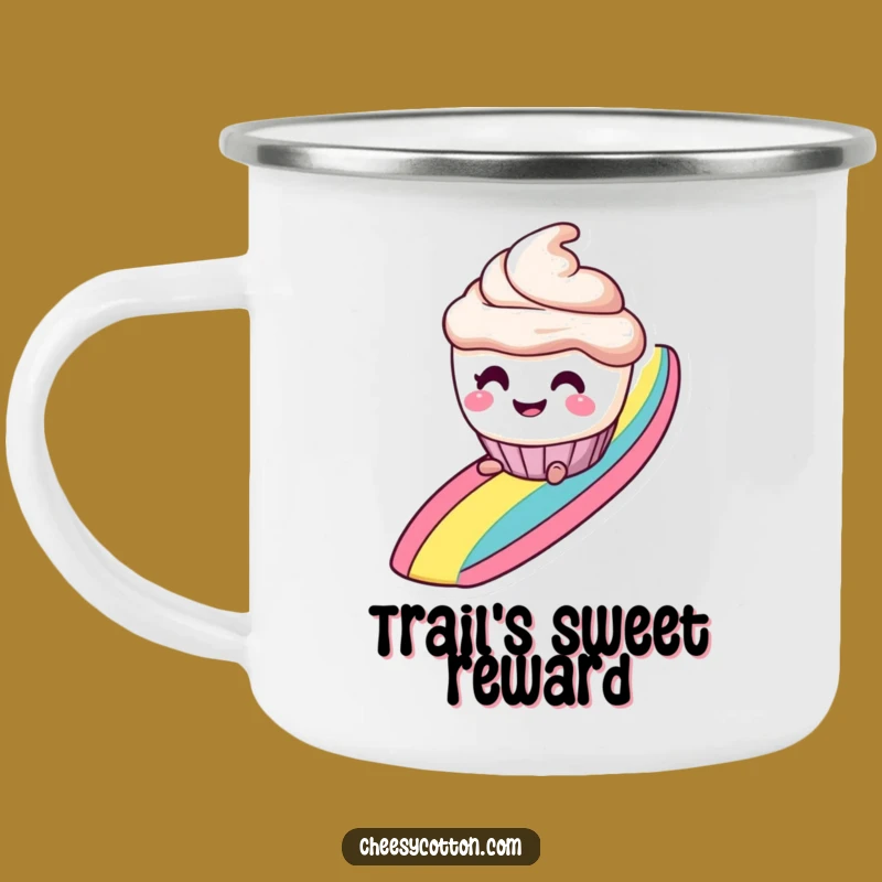 Funny Cupcake Camping Mug, Rainbow Slide - Outdoor Funny Gift