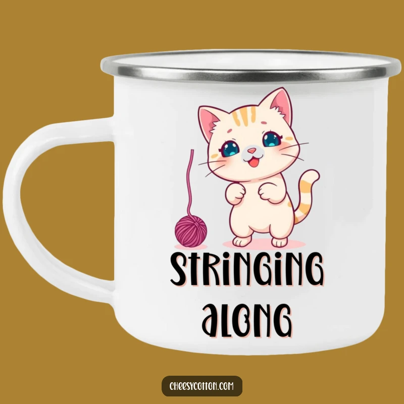 Funny Kawaii Cat Camp Mug: Adventure and Playfulness