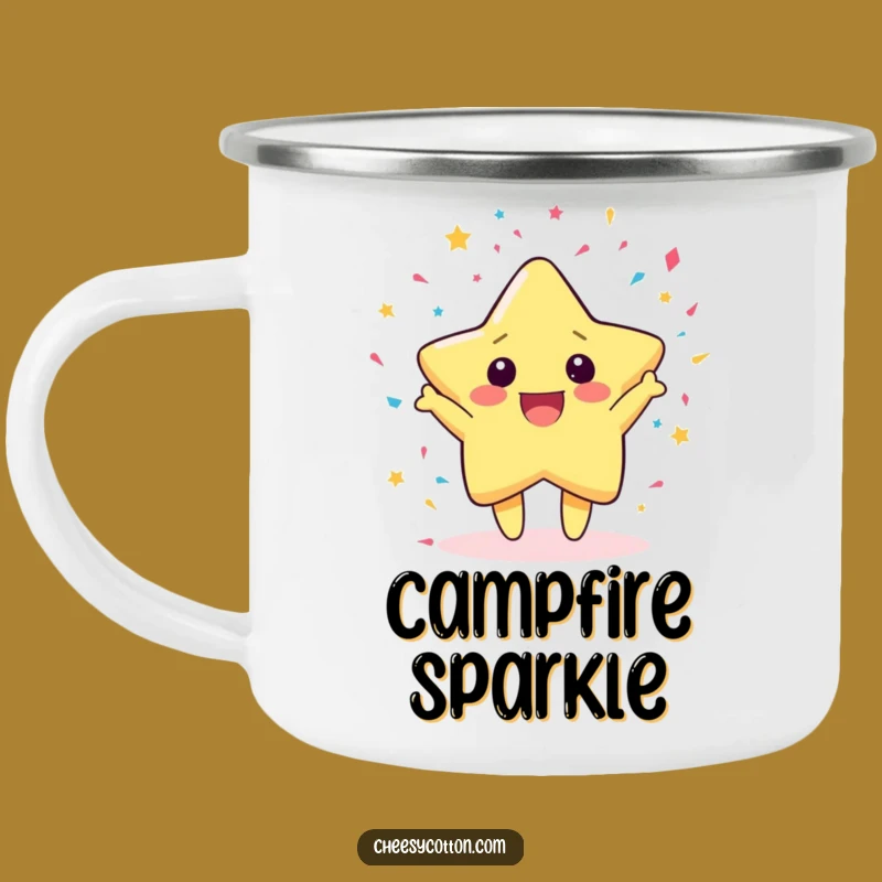 Funny Kawaii Star Camp Mug: Celebrate Outdoors with Cheer