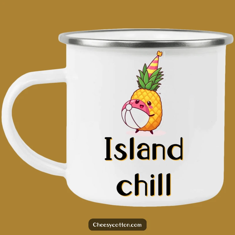 Funny Kawaii Pineapple Campfire Mug: Hilarious Gift for Tropical Adventures