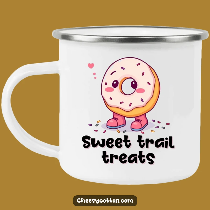 Funny Donut Boots Camping Mug: Adventure-Ready Character Humor Gift
