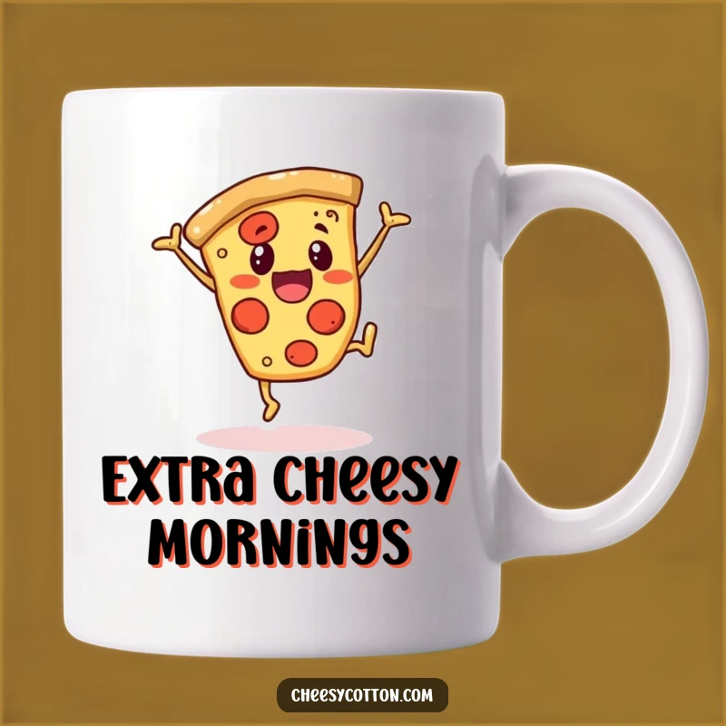Funny Pizza Cartwheel Mug: Cheerful Character Gift for Pizza Lovers