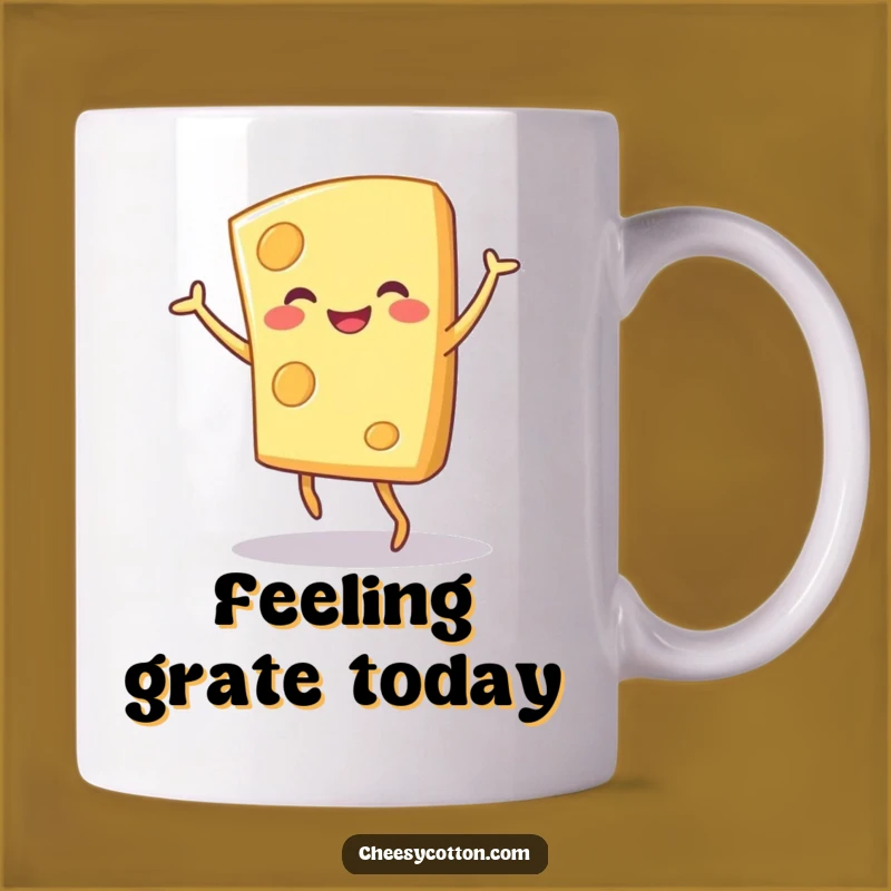 Funny Cheese Dance Mug: Grate Humor with a Cheerful Character Gift