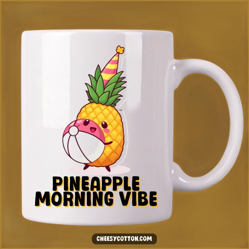 Funny Kawaii Pineapple Beach Mug: Hilarious Gift for Tropical Party Fun
