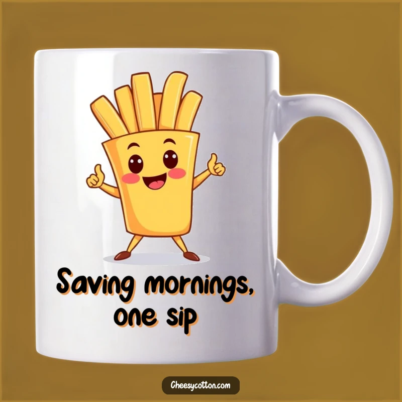 Funny French Fry Superhero Mug: Heroic Character Gift for Crispy & Bold Mornings
