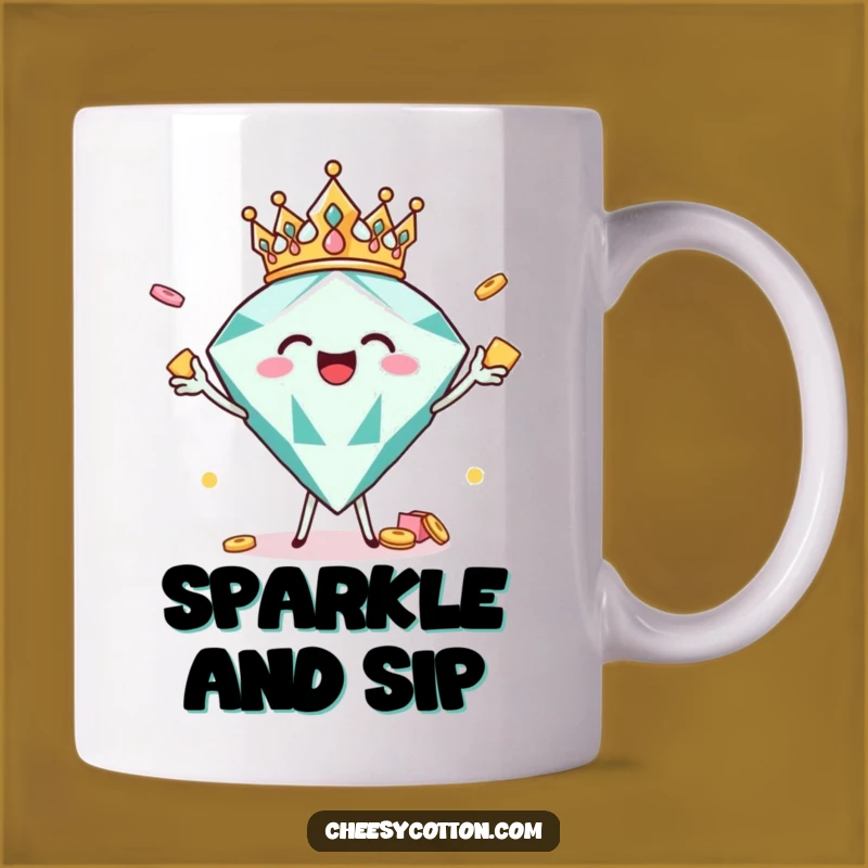 Funny Joyful Diamond Crown Snack Mug: A Sparkling & Hilarious Gift for Celebration Lovers