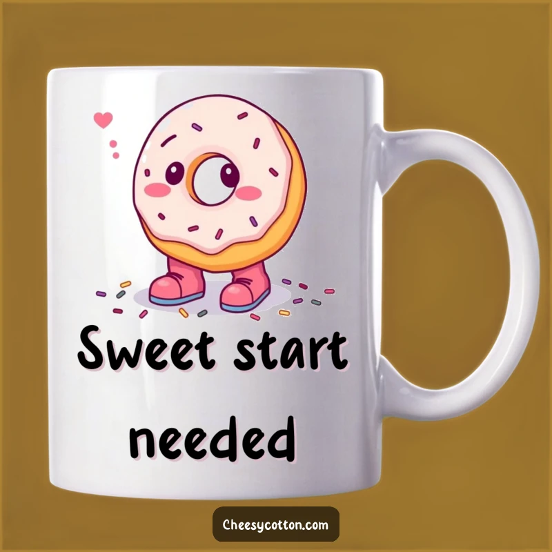 Funny Donut Boots Mug: Confused Character Gift for Sweet Humor Lovers
