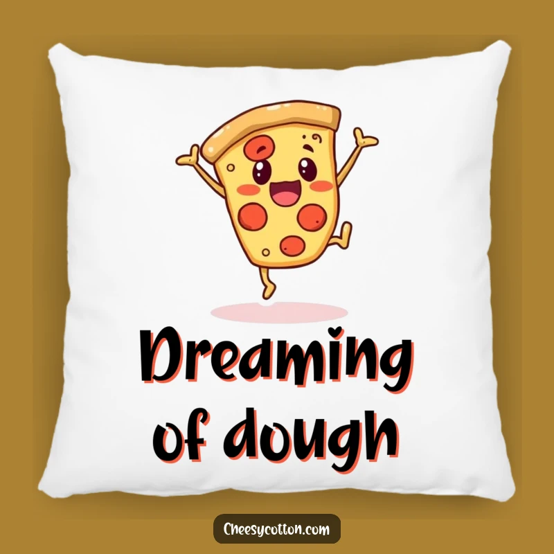 Funny Pizza Pillow: Cheerful Cartwheeling Character for Cozy Comfort