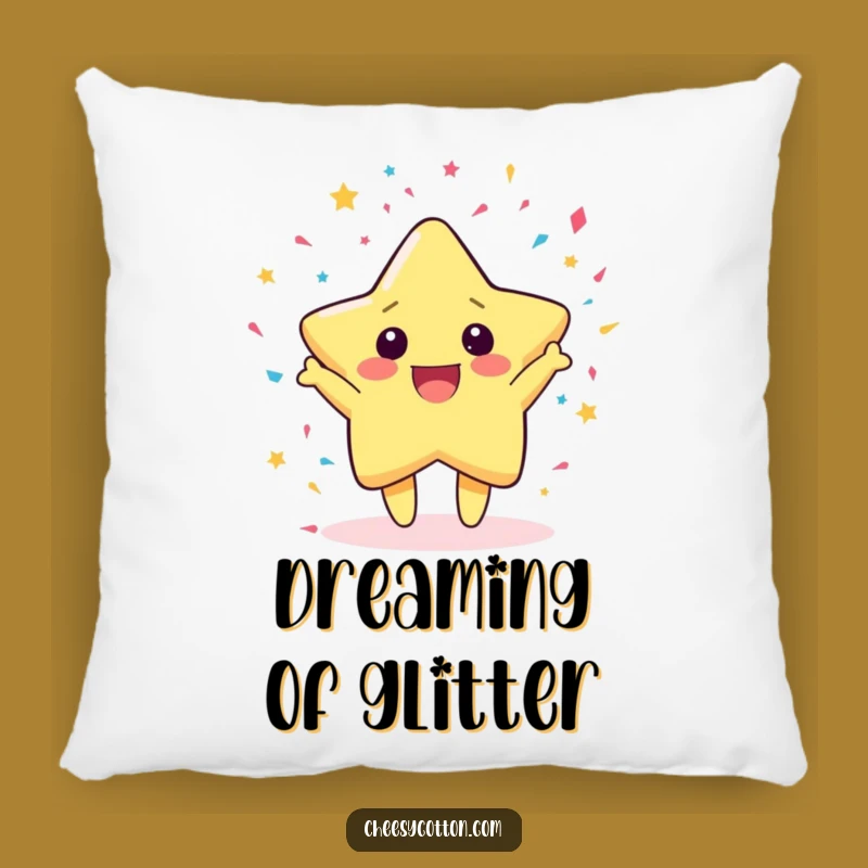 Funny Kawaii Star Confetti Pillow: Comfy Celebration Decor