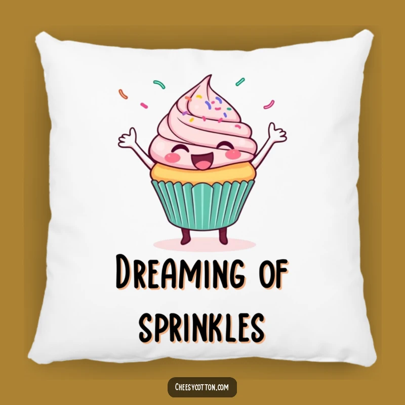 Funny Cupcake Dance Pillow: Cozy Celebration Buddy, Sprinkles Accent