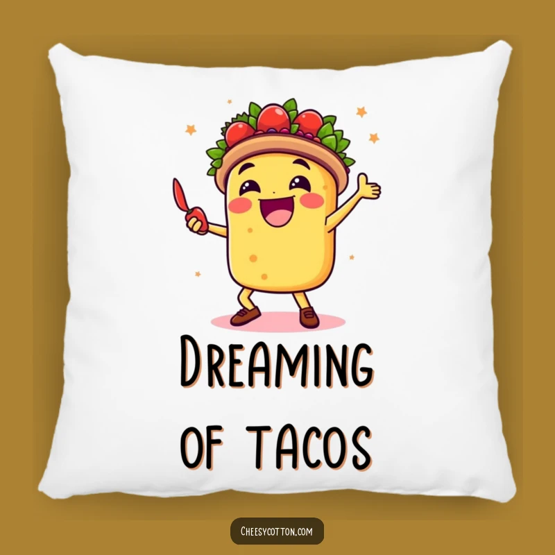 Funny Taco Dancer Pillow Fiesta Comfort Chili Pepper Accent Decor
