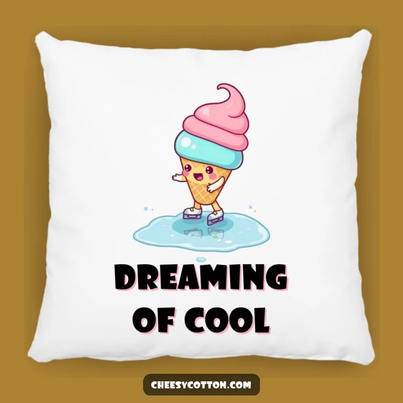 Funny Ice Cream Pillow: Skating Comfort Cushion, A Delicious Funny Gift!