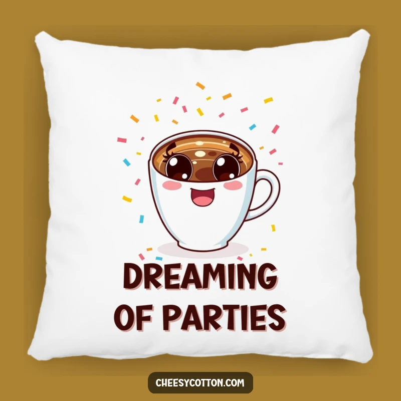 Funny Kawaii Coffee Cup Cheering Pillow: Cozy Comfort & Bright Joy, Ideal Funny Gift