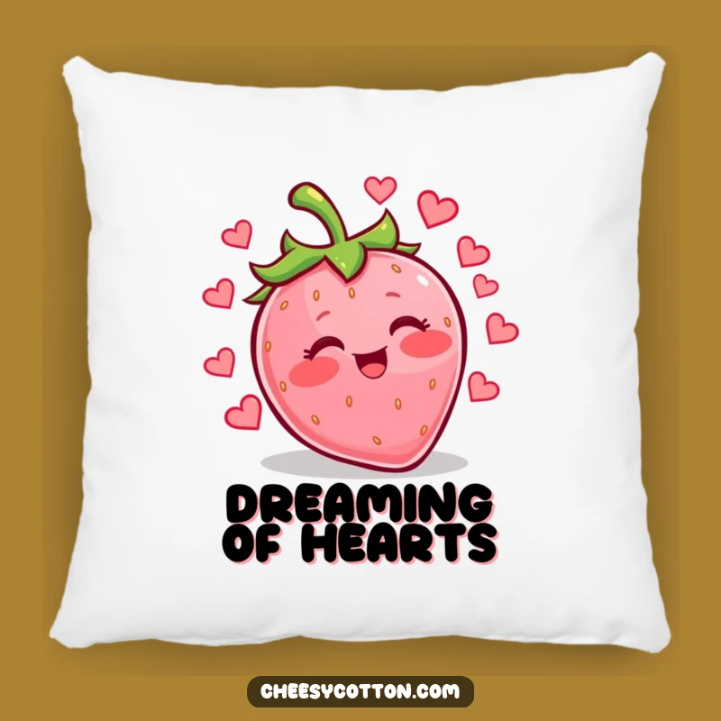 Funny Kawaii Strawberry Heart Pillow Snuggle Up With Love And Joy