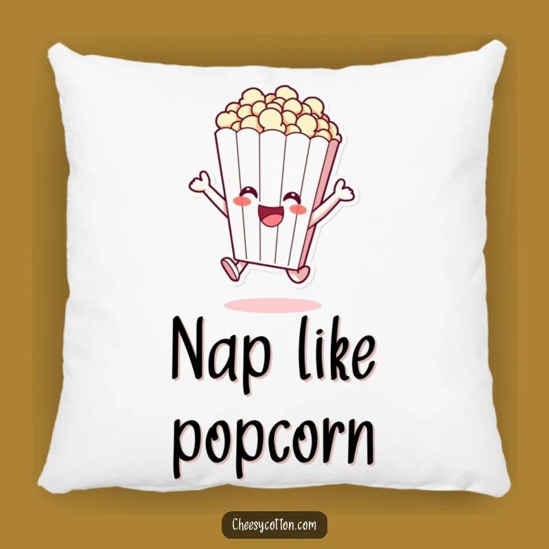 Funny Popcorn Leap Pillow - Cozy Movie Night Comfort Gift!