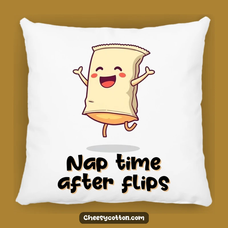 Cozy Funny Chip Cartwheel Pillow: Snuggle Up with Snack-tastic Comfort