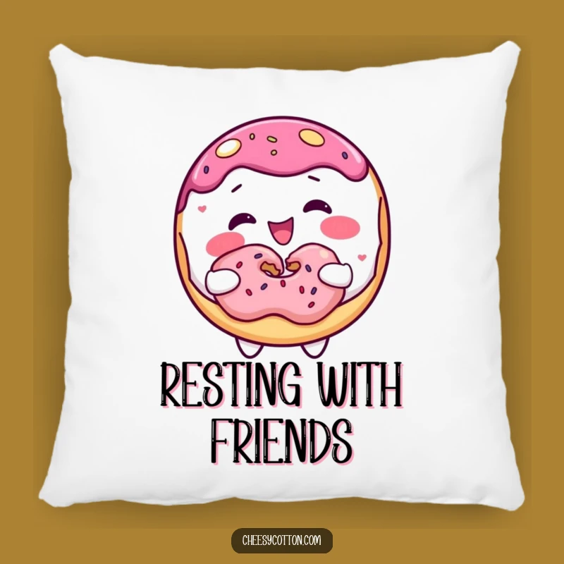 Funny Donut Sharing Pillow: Cozy Cushion with a Sweet, Generous Character