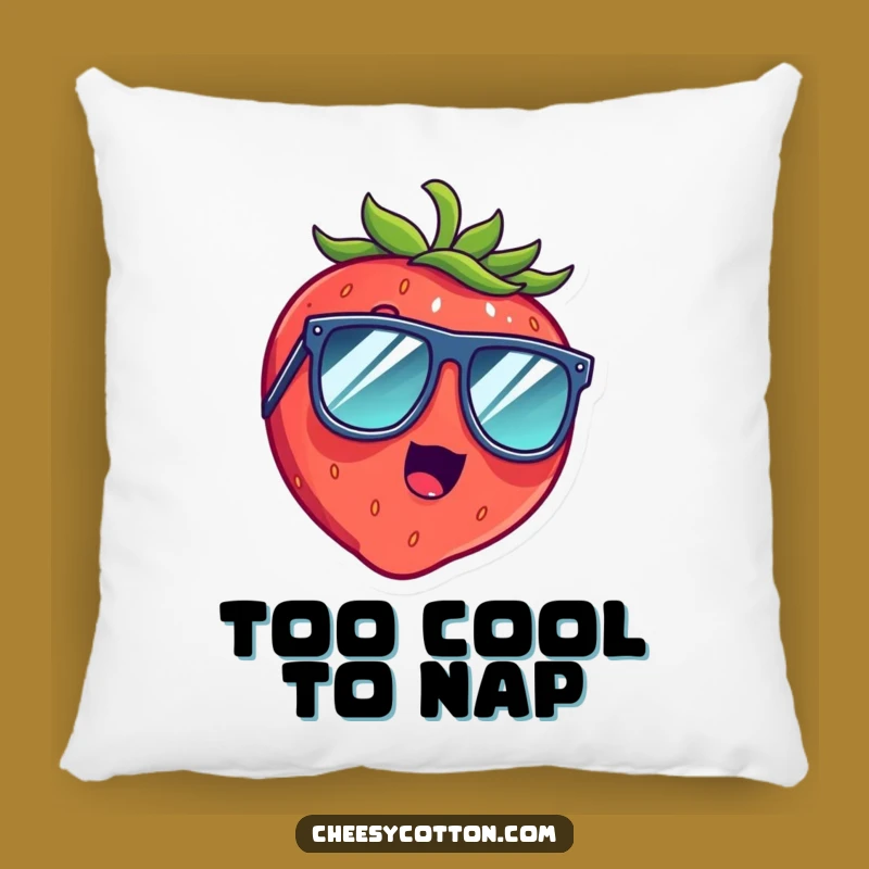 Funny Strawberry Pillow: Cozy Giggle Friend, Oversized Sunglasses Accent