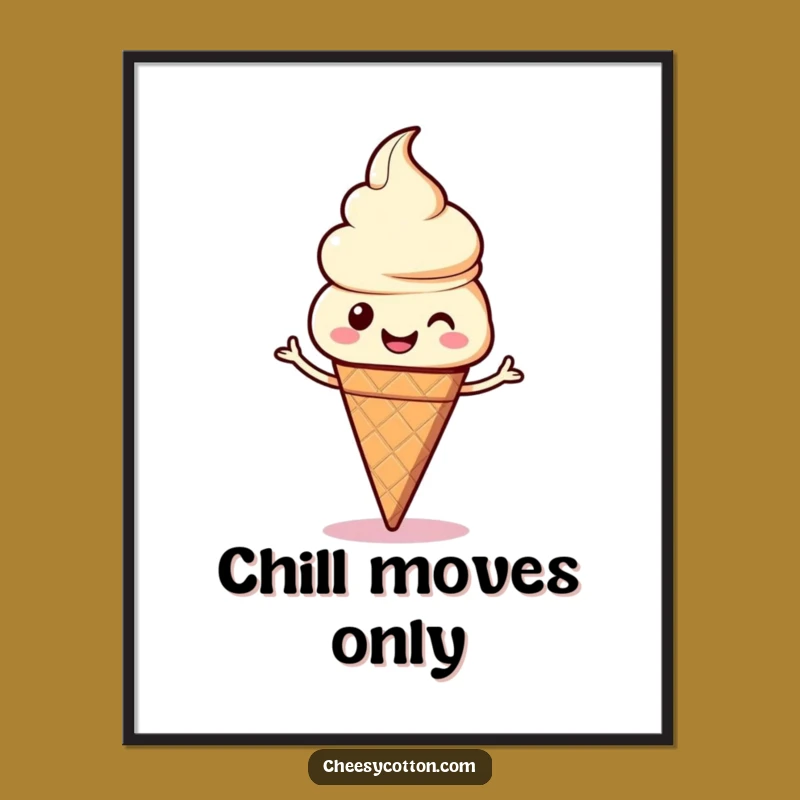 Funny Kawaii Ice Cream Dance Digital Art Sweeten Your Space Instantly