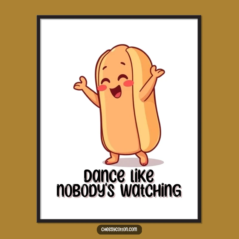 Funny Hot Dog Digital Art: Instant Dance Party, a Speedy Gift!