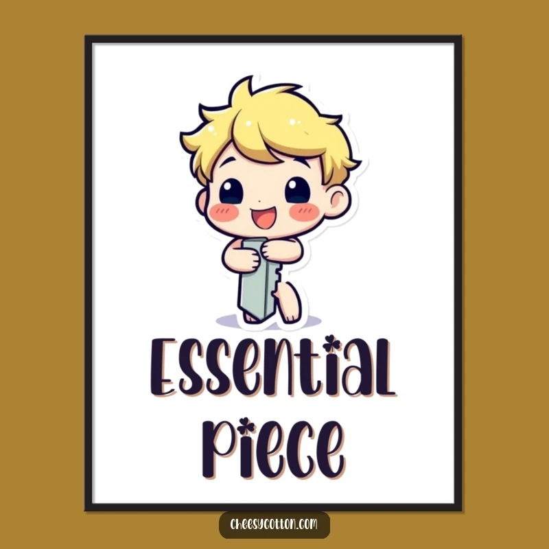 Funny Key Digital Art Print: Unlock Instant Joy with Cheerful Character Decor