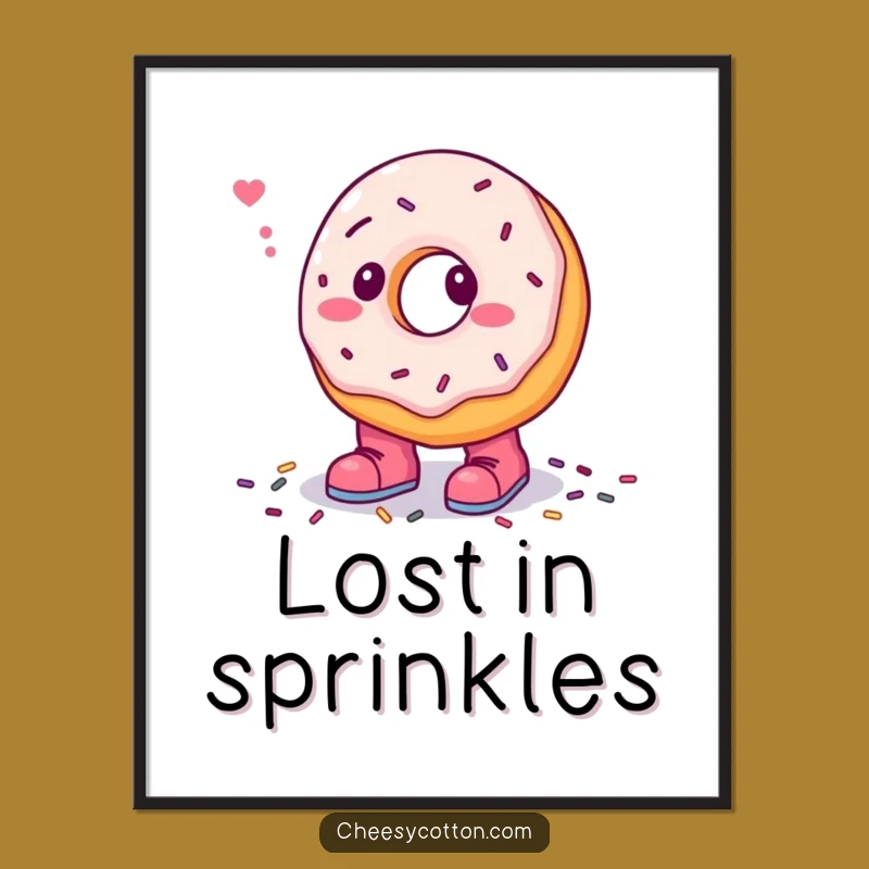 Funny Donut Boots Digital Art: Hilarious Character Print for Instant Sweetness