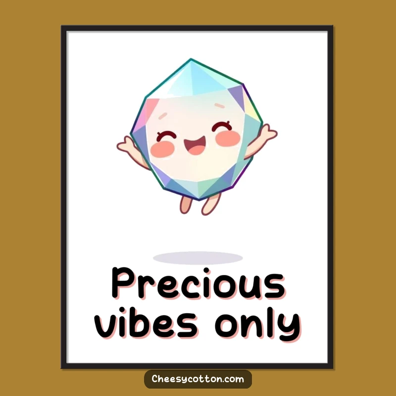 Funny Gem Digital Art Print: Instant Joyful Decor with Giggling Character