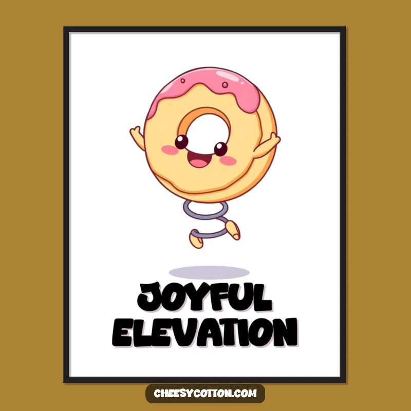 Funny Kawaii Donut Spring Digital Art: Instant Cheerful Decor