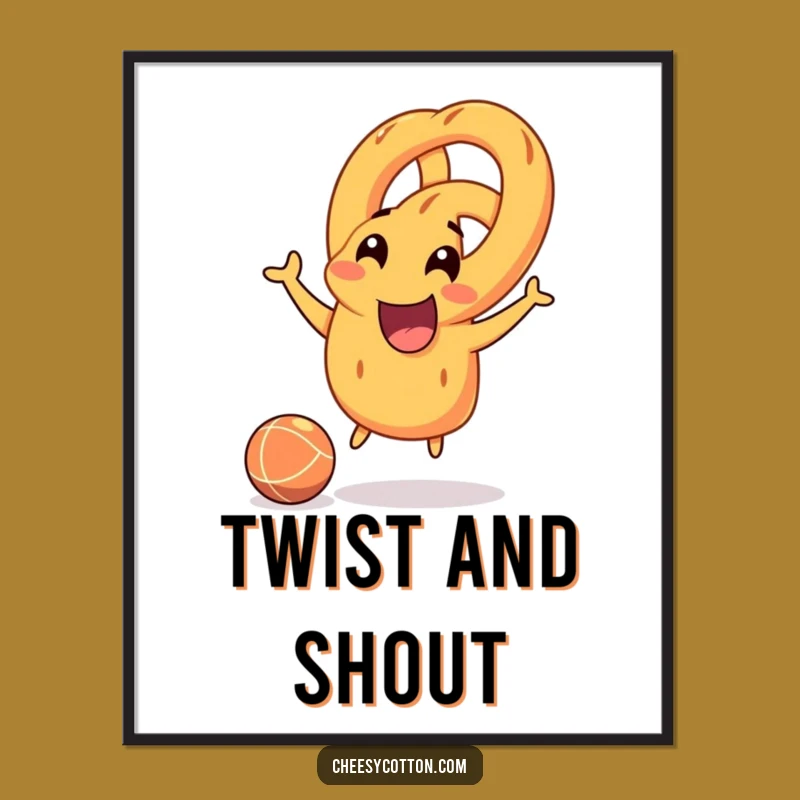Funny Pretzel Bounce Digital Art: Joyful Play Decor