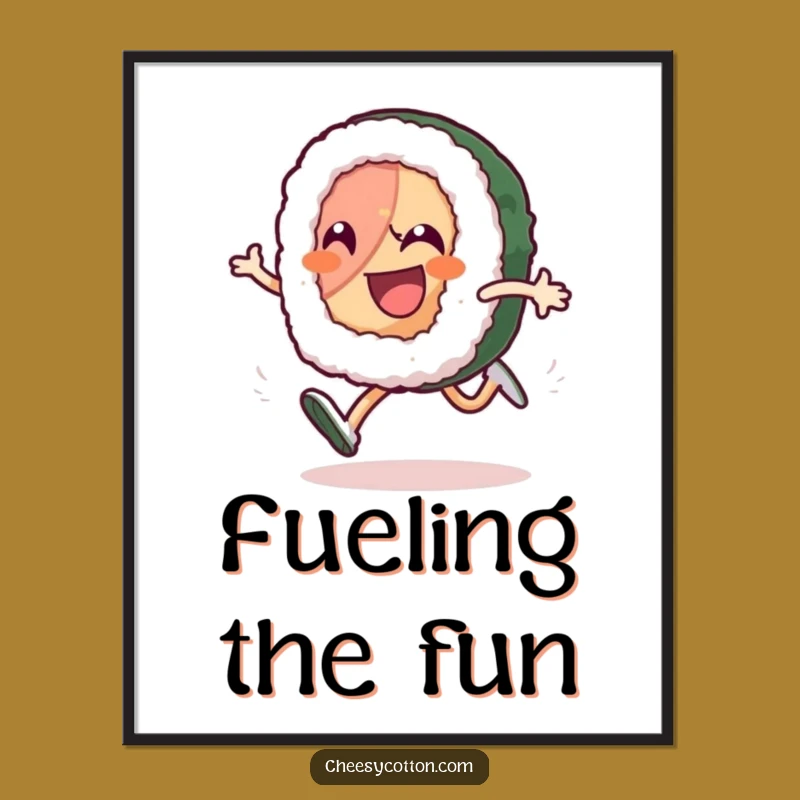 Funny Sushi Roll Digital Art: High-Knee Runner Downloadable File, Unique Funny Gift