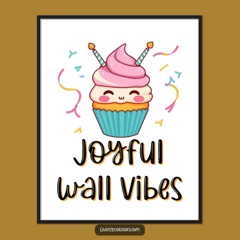 Funny Cupcake Streamer Digital Art - Instant Joyful Decor Gift!