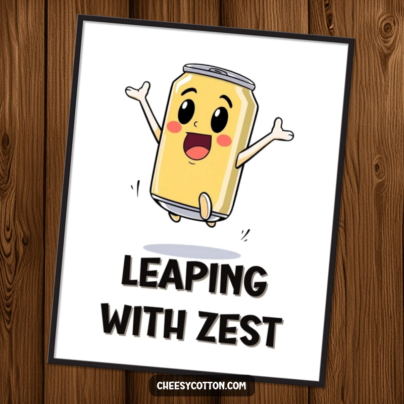 Funny Digital Art Print: A high-jumping soda can creates dynamic, energetic, and fizzy visual appeal for instant, fun decor.