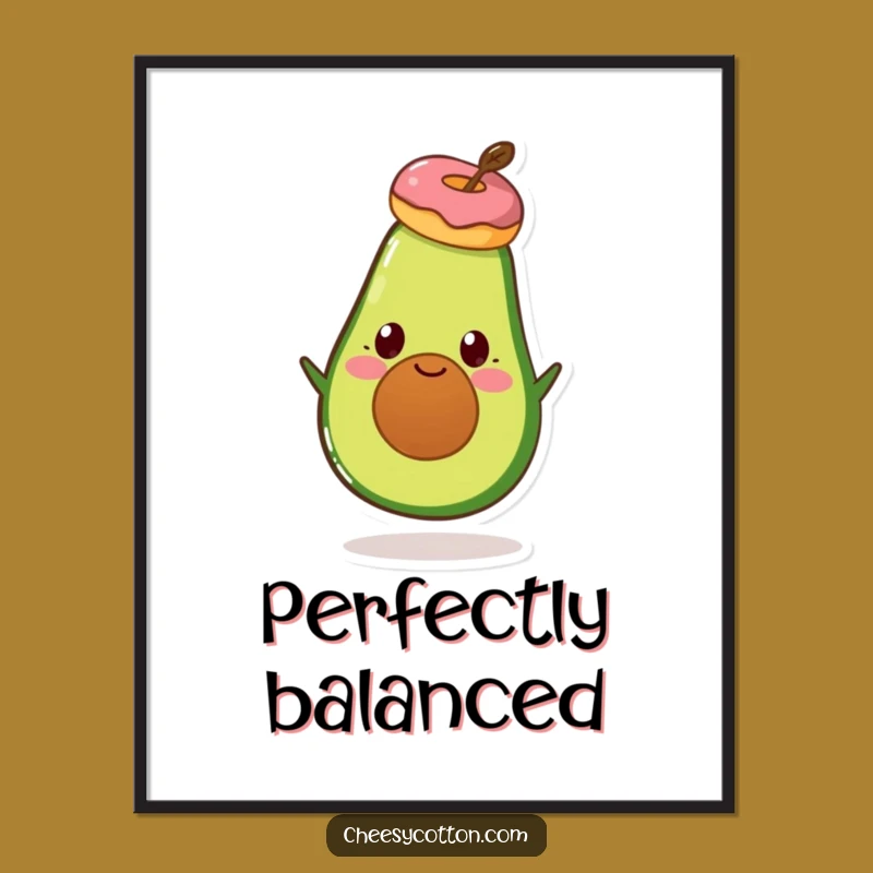 Funny Avocado Donut Digital Art - Instant Hilarious Foodie Decor Download!