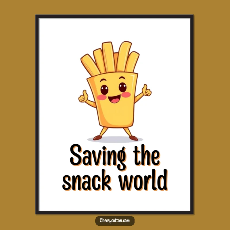 Funny French Fry Superhero Digital Print: Heroic Art for Instant Bold Decor