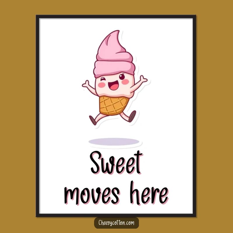 Funny Ice Cream Cartwheel Digital Art: Instant Sweet Decor!