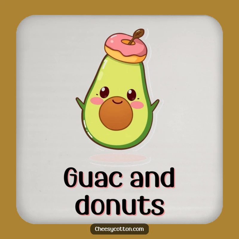 Funny Avocado Donut Coaster - Protect Surfaces with Hilarious Food Flair!