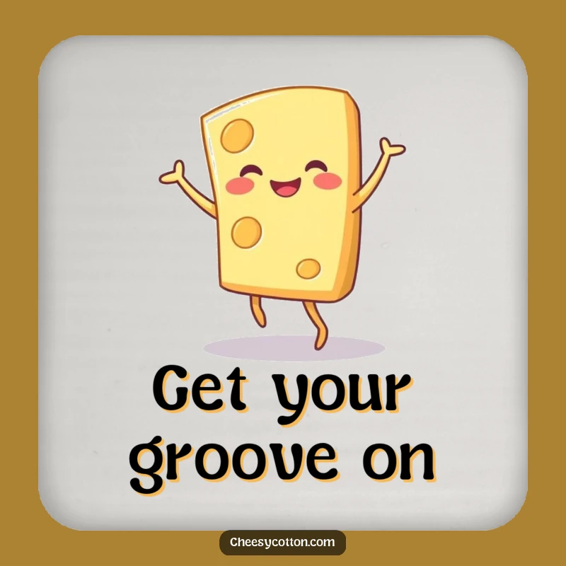 Funny Cheese Dance Coaster: Protect Surfaces with a Cheerful Food Character