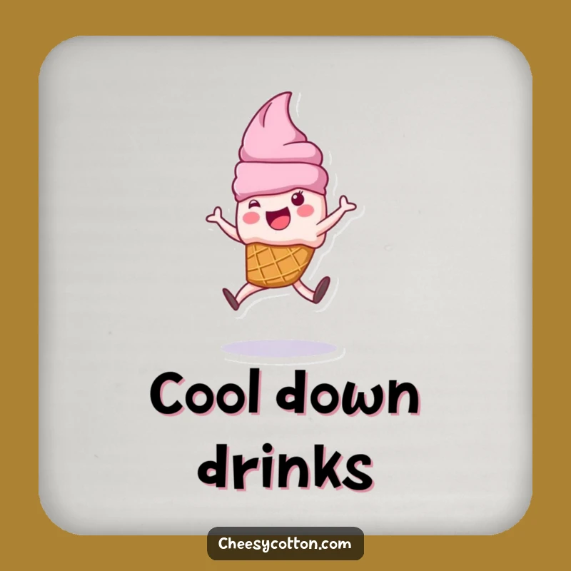 Funny Ice Cream Cartwheel Coaster: Protect Surfaces with Sweet Fun!