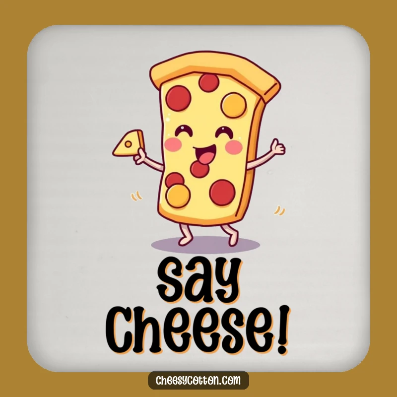 Funny Pizza Dance Coaster: Kawaii Slice Protector, Cheesy Funny Gift