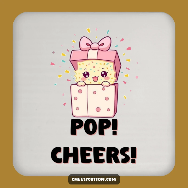 Funny Present Blast Drink Coaster: Protect Surfaces with Hilarious Festive Art