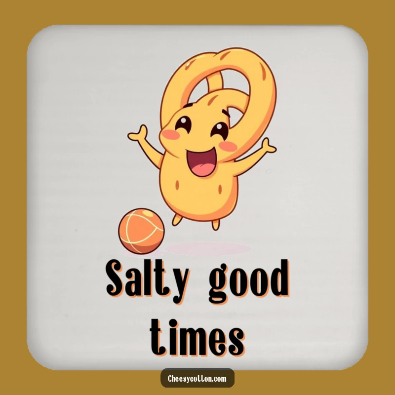 Funny Pretzel Coffee Coaster: Joyful Ball Protector