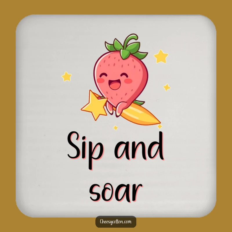 Funny Strawberry Coaster, Star Rider - Sweet Funny Gift