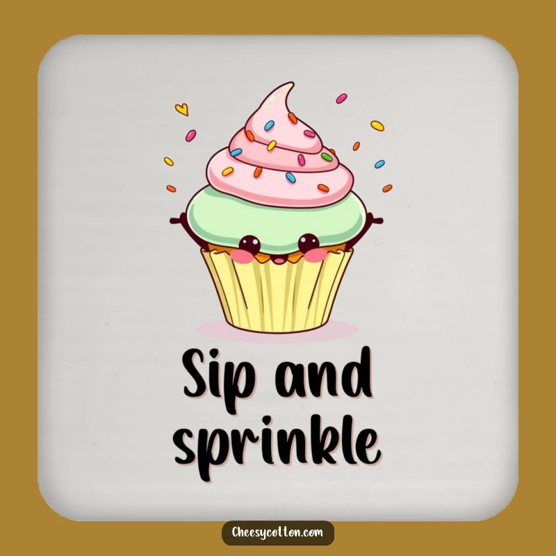 Funny Cupcake Drink Coaster: Protect Surfaces with Hilarious Dessert Art